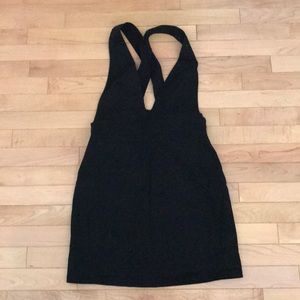 Black deep neck dress